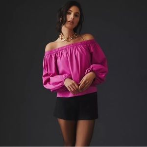 Maeve Off-The-Shoulder Poplin Blouse,NWOT